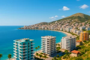 Vista panorâmica de prédios modernos destacando o crescimento do mercado imobiliário.